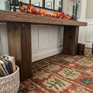 Rustic Farmhouse Console Table – Handmade Solid Wood Live Edge Hallway ...