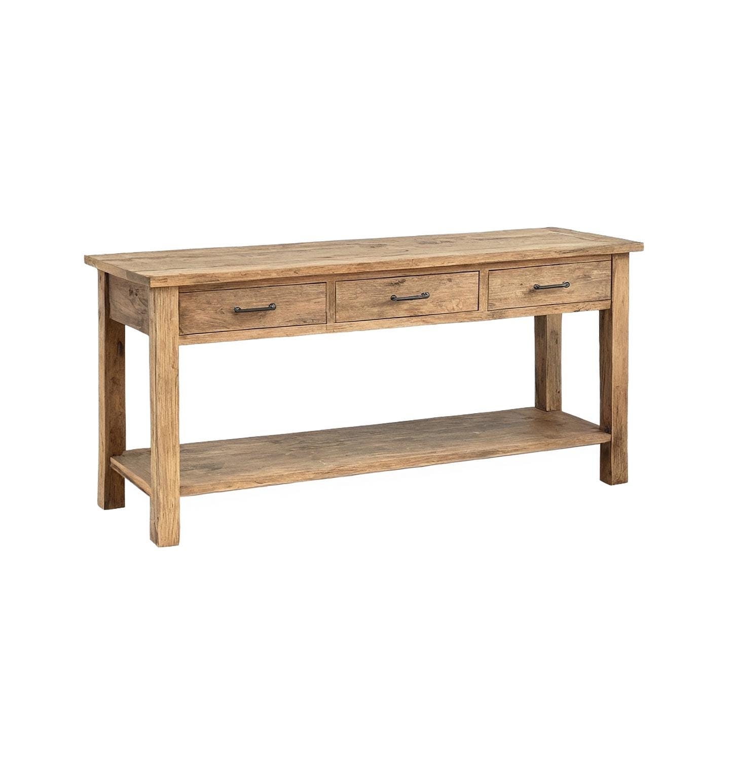 Rustic Farmhouse Console Table – Handmade Solid Wood Live Edge Hallway ...