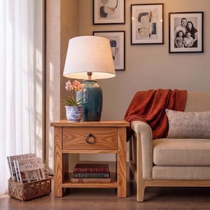 Custom Rustic End Table – Handmade Solid Wood Live Edge Farmhouse Rectangular Coffee Table