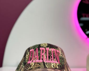 Hot Pink Heart Camo Trucker Hat - Snap Back - Otto 
