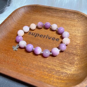 superivee genuine purple strengite gemstone beaded bracelet 10mm