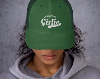Audiobook Girlie Trucker Hat, Book Lover Green Cap