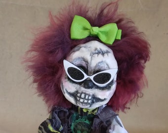 Halloween Ghost Ghoul Clown Art Doll Shady Screech OOAK Handmade Halloween art doll