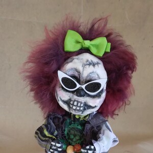 Halloween Ghost Ghoul Clown Art Doll Shady Screech OOAK Handmade Halloween art doll image 1