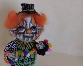 Halloween Clown Art Doll Moody Moo the 5th OOAK Handmade Clown Doll