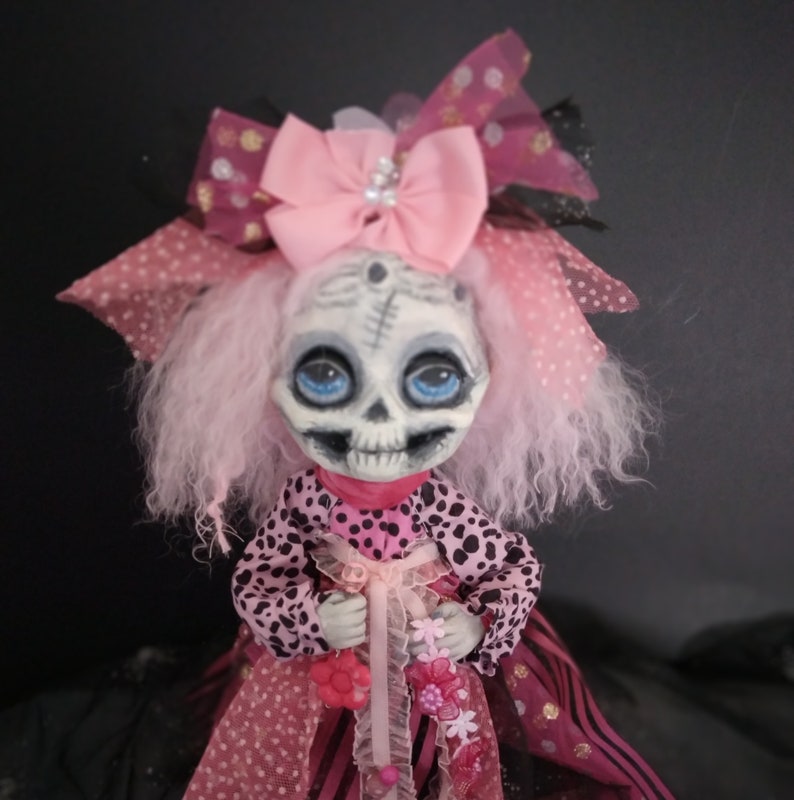 Halloween Hag Witch Good Pink Hair Sister Handmade Halloween Doll image 1