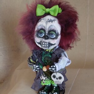 Halloween Ghost Ghoul Clown Art Doll Shady Screech OOAK Handmade Halloween art doll image 4