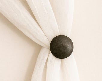 Urban Eclipse Button Drapery Medallion, Curtain Holdback, Window Treatment Hardware, 2-1/4" DIAMETER