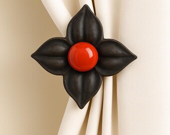 Unique Floral Drapery Medallion Embellished Glass Stone