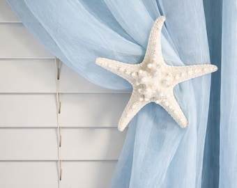 Knobby Dyed Starfish Drapery Medallion,  Curtain Holdback, Window Treatment Hardware, Size Large