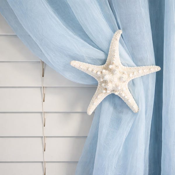 Starfish Drapery Medallion,  Curtain Holdback, Window Treatment Hardware, Size Medium