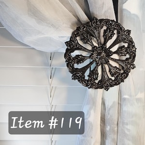 Large Drapery Medallion 7-1/8&quot; Diameter Item 119m, Curtain Hardware, Curtain Rod Decor, Window Treatment hardware, Decorative Curtain Holder