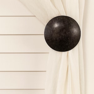 Urban Eclipse Button Drapery Medallion, Curtain Holdback, Window Treatment Hardware, 5" DIAMETER