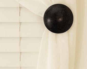 Urban Eclipse Button Drapery Medallion, Curtain Holdback, Window Treatment Hardware, 4"