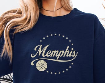 Vintage Memphis Basketball Shirt, Unisex Gameday Basketball Shirt, Retro Style Memphis Basketball Sweatshirt, Memphis Basketball Fan Gifts