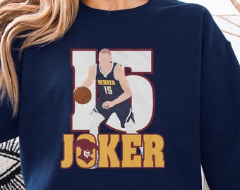 Vintage Jokic 'Joker' Shirt, Jokic Denver Graphic Sweatshirt, Custom Vintage Design Retro Bootleg 90s Basketball Gift for Fan, High Quality