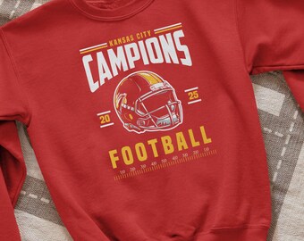 Kansas City Football Champions 2025 Inspired Design, LIX Football Kansas Champs Tribute, Football Gift, Youth Sizes