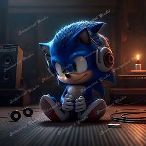 Retro Sonic Digital Art Print – Nostalgic Gaming Wall Decor, Cool Hedgehog Poster, Sonic Fan Art, 90s Gamer Room Aesthetic, Instant Download