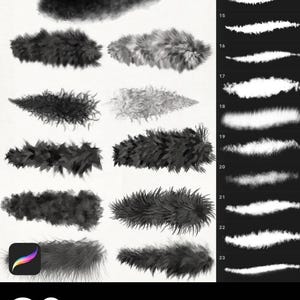 Animal Hair Procreate Photoshop Brushes Set – 30 Fluffy Fur, Fuzzy Effects, and Soft Cartoon Patterns for Digital Art