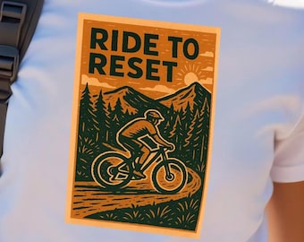Camiseta de ciclismo – Regalo para ciclistas de montaña - Pedalea para reiniciar - Camiseta de ciclismo de montaña - Camiseta para ciclistas