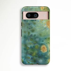 Tough Case for iPhone, Google Pixel, & Samsung Galaxy Devices - Abstract Blooms - Green, Blue, Orange