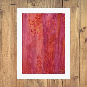Póster de arte abstracto: 10" x 13" o 12" x 16" - Flores rosas