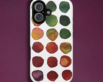 Funda MagSafe resistente para teléfono – Arte abstracto (puntos rojos/naranjas/verdes)