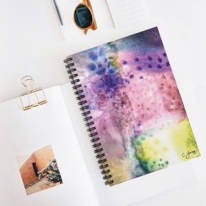 6&quot;x8&quot; Spiral Notebook - Journal - Ruled Line - Abstract Blooms - Pink & Yellow