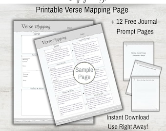 Easy Bible Study Template Printable | Clear Verse Mapping Worksheet | Scripture Study Guide | Christian Journal Page | Bible Study Planner