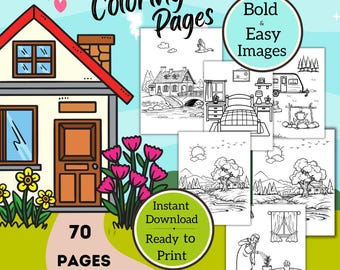 Adult Coloring Pages House and Homes Unique Printable Relaxation Coloring Pages Instant Download Stress Relief Coloring Printables Seniors