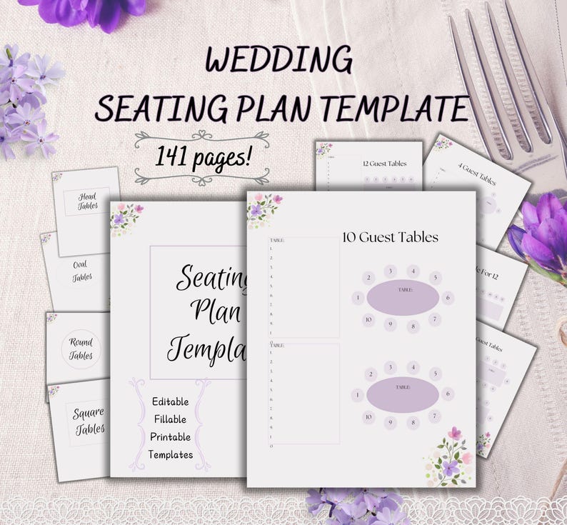 Fillable Table Hand Out Wedding Seating Plan Template Printable & Fillable Table Layouts Round ...