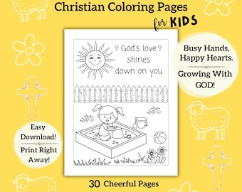 Actividad de la escuela dominical para niños pequeños: aprendizaje bíblico, descarga instantánea, páginas para colorear imprimibles de las Sagradas Escrituras para niños, tema cristiano, PDF para niños