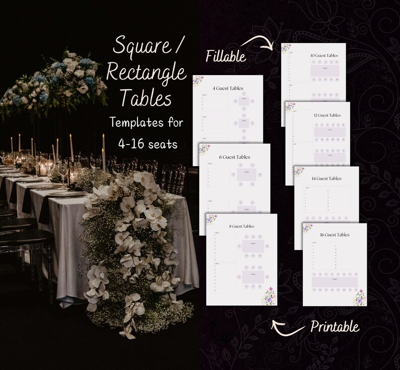 Fillable Table Hand Out Wedding Seating Plan Template Printable & Fillable Table Layouts Round ...