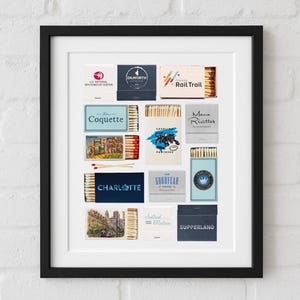 Charlotte, North Carolina Matchbook Print Customizable Wall Decor