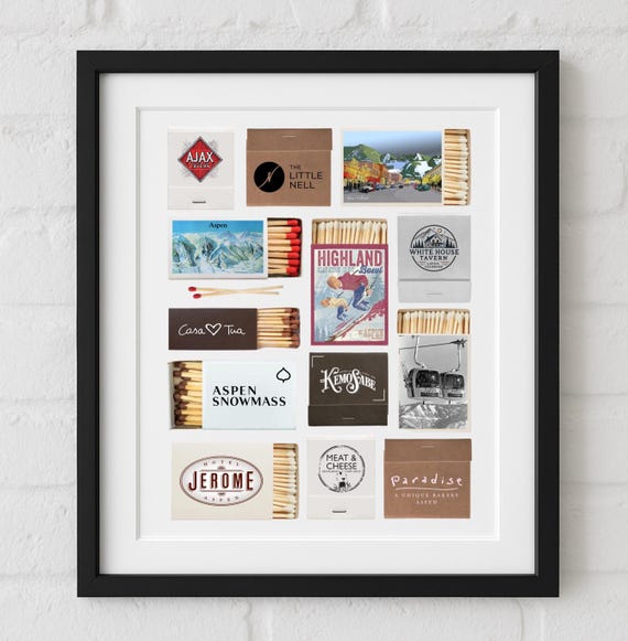 Aspen, Colorado Customizable Matchbox Print Wall Art