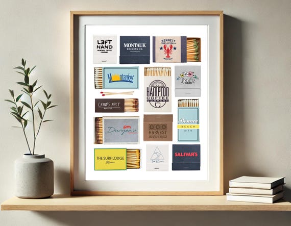 Montauk, New York Customizable Matchbox Print Wall Art - Etsy