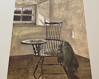 Andrew Wyeth, Early October | Published lithograph print Mid 20th century | Interior Scene| Large Format | Wall Art framable