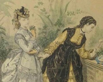 La Mode Illustree gerahmter Kunstdruck der viktorianischen Ära Ende des 19.