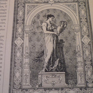 Elegant French Dictionary Pages - Furniture Dictionary - Antique pages with Drawings and Text - 1878s special aged paper