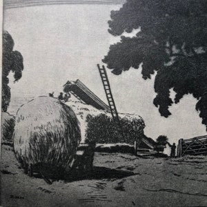 E Hesketh Hubbard, Making the Hay Stack | Published lithograph by Morland Press 1924 Wall Art