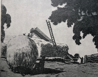 E Hesketh Hubbard, Making the Hay Stack | Published lithograph by Morland Press 1924 Wall Art