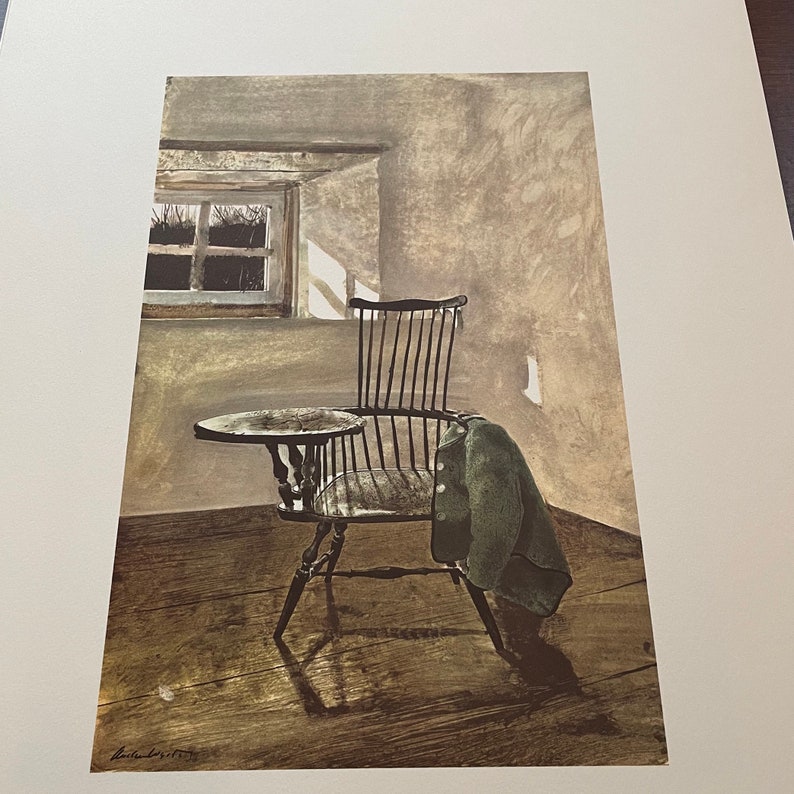 Andrew Wyeth, Early October Published lithograph print Mid 20th century Interior Scene Large Format Wall Art framable image 2