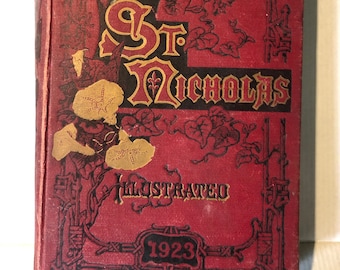 1923 St Nicholas magazine Hardcover compilation Hardcover Antique Book Richly Illustrated Beautiful book