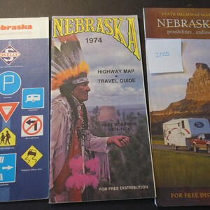 Nebraska Road Maps Midwest USA Great Mid Century US Karten Toll für Collage, Mixed Media Projekte, Rahmen See the USA in your Chevrolet
