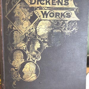 Charles Dickens, Curiosity Shop, Hard Times e altro in un unico volume / Edizione illustrata con copertina rigida del 1870 / Autentico libro antico
