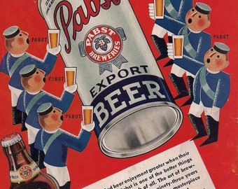 Pabst Blue Ribbon - Hipster life style - Retro PBR Druck oder Poster ideal zum einrahmen