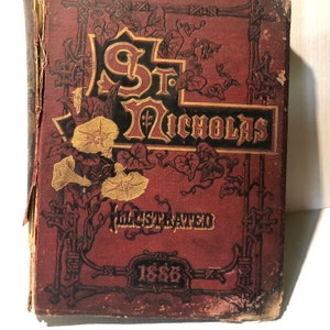 1886 Sinterklaastijdschrift Hardcover compilatie Antiek voor kinderen Mary Mapes Dodge Illustrated Prachtige boekgedichten Victoriaanse kinderen
