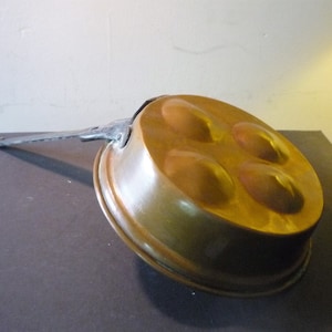 Copper Escargot Pan 7 inch - Hand forged handle  - gift for cooks - copper decor french cooking - french cuisine