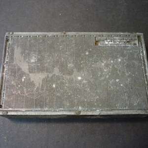 Printers Block - Stock Chart 1917  Metal Letter Press - Scrapbooking - Printing Block 1920s