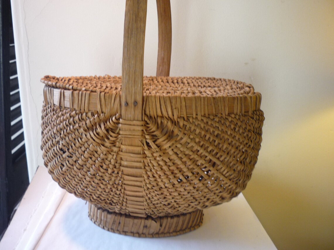 Handmade Basket 1920 Handwoven Ozark Covered Basket Rare Etsy